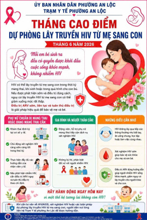 THÁNG CAO ĐIỂM DỰ PHÒNG LÂY TRUYỀN HIV TỪ MẸ SANG CON NĂM 2026 TRÊN ĐỊA BÀN PHƯỜNG AN LỘC